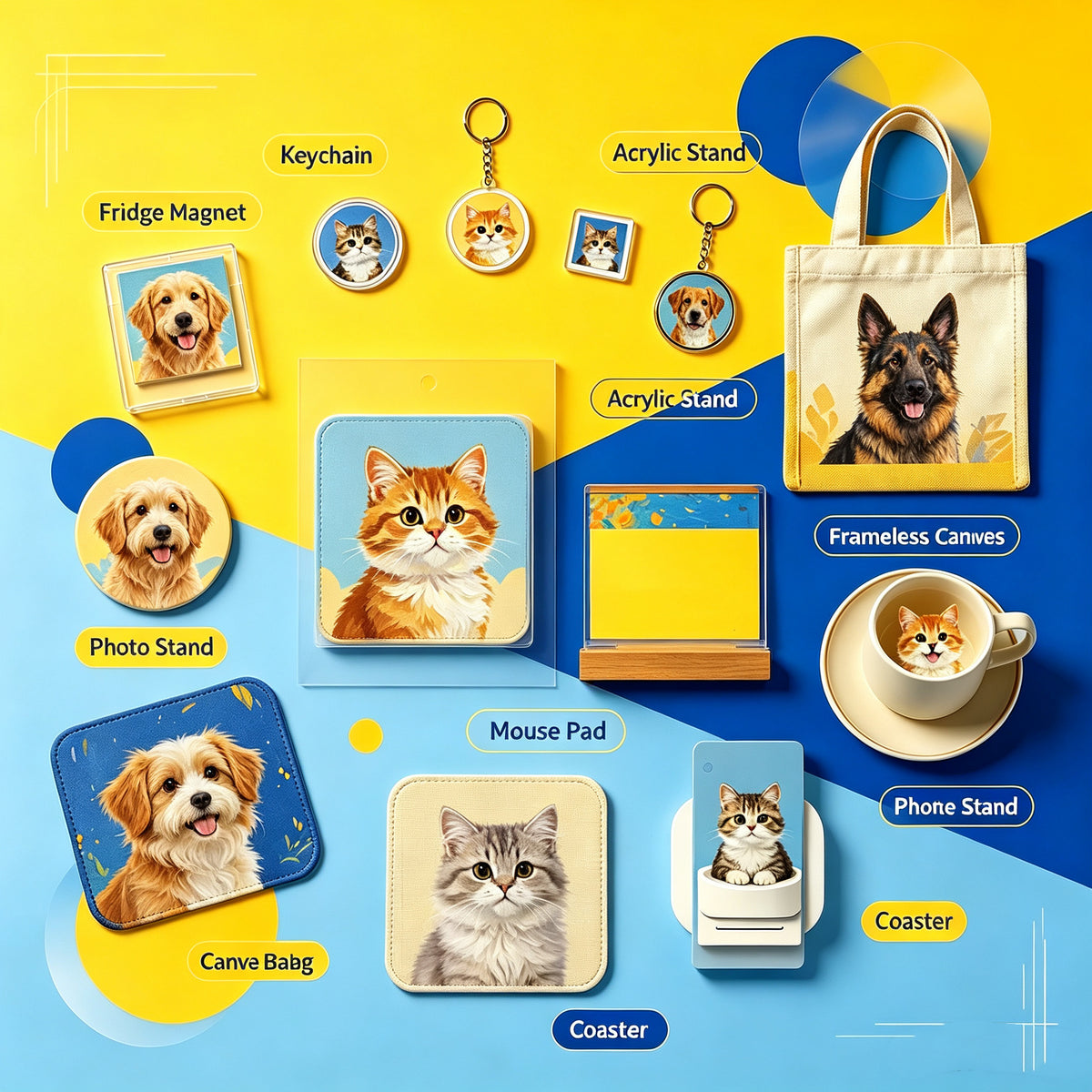 Unique Pet Lover Gift, Custom Printed Pet Portrait from Your Photo