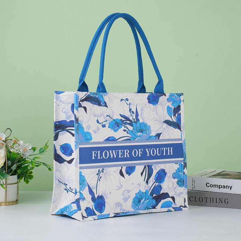 Canvas Tote Bag E04 - Blue